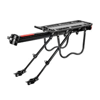 Rear Rack with Guard Bar Heavy Duty Cycle Rear Rack Bike Luggage Carrier Sturdy Aluminum Alloy Reinforced for Tourists