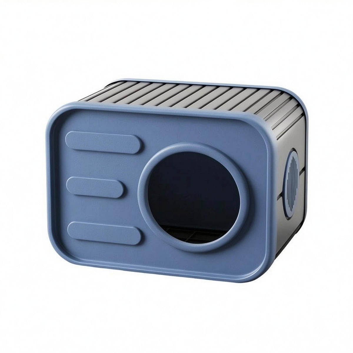Ribbed Top Plastic Pet House Round Entrance Ventilated Pet Shelter Slatted Side Openings Plastic Dog House Air Vents for Indoor