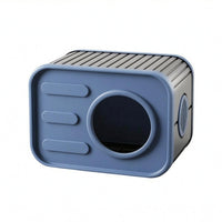 Ribbed Top Plastic Pet House Round Entrance Ventilated Pet Shelter Slatted Side Openings Plastic Dog House Air Vents for Indoor