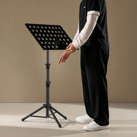 Adjustable Sheet Music Stand Folding Music Stand with Tripod Base Metal Spacious for Students, Stage