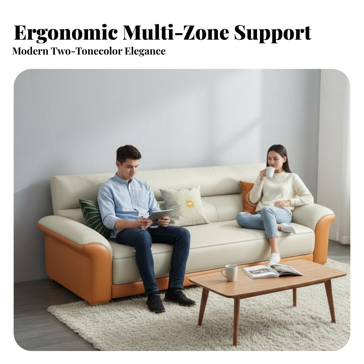 linearar Sofa Minimalist and design Oversized Deep Seat Couch Modern design for living Room Furniture for Apartment Dwellers, residents, Reception Area