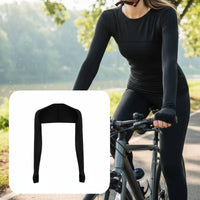 Breathable Ice Silk Sun Sleeves Lightweight Stand Collar Arm Sleeves UPF50+ Arm Cover Shawl Cool Touch for Cycling