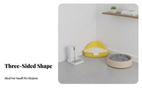Triangle Pet Potty High Spray Guard Small Pet Toilet with Grate Triangle Potty Guide Material Enclosure Accessory