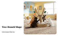 Low-Shedding Branch-Shaped nailing Post Dirt-Resistant nail Care Station long-lasting Cat nailer Includes Teaser Toy for young cat Owners, Indoors, Living Room, Home