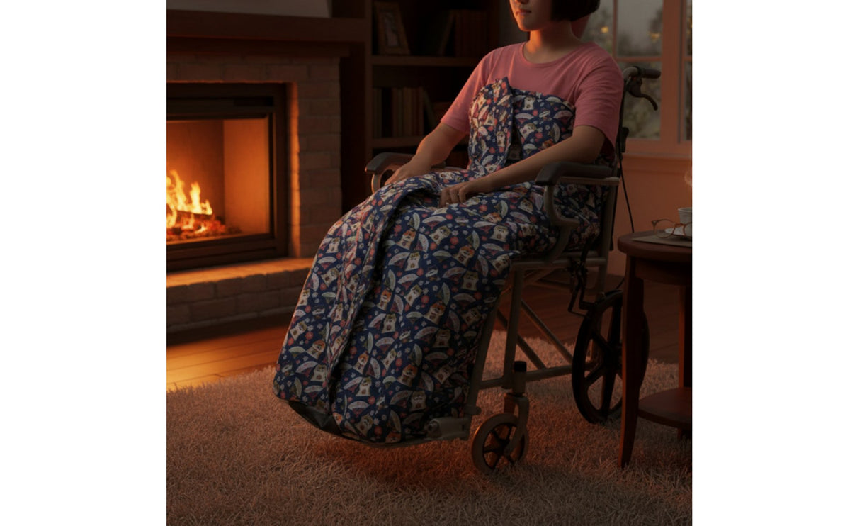 Leg Cover Indoor and Outdoor Use Lower Torso Warm Cover Fleece Lined Snug Fastener Closure for Elderly