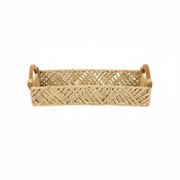 Handmade Woven Paper Rope Basket Multi-Purpose Entryway Catchall Tray Rustic Design for Bathroom, Cabinet
