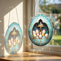 Easter Hanging Ornament - Cross Pendant Religious Decor for Christmas, Easter, Garden, Party, Keychain Decoration