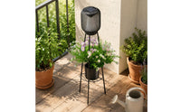 Solar Tripod Planter Lamp 2 in 1 Design Black Mesh Planter Lamp Decorative Tripod Outdoor Lamp for Patio, Porch