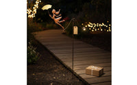Kinetic Sculpture Flying Girl Garden Stake Unique Design Balancing Metal Yard Art for Patio