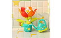 Rotating Flower Bath Toy Interactive Bath Toy with Watering Can Multicolor Plastic for Bathtub