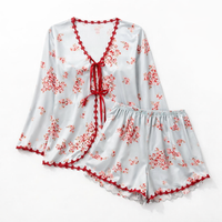 Pyjamas for Women Silky Two Piece PJs Set with Cooling Material, Finish Bedroom Wear for Hot Weather Summer Nights, Ladies Lounge