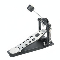Single Bass Drum Pedal Double Chain Drive Pedal Adjustable Tension Non-Slip Base Musical Instrument Accessory for Drummers, Beginners, Music Studio