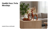 2 Pieces Creative Wedding Gift Nordic Deer Figurine Set Detailed Craftsmanship Plum Blossom Deer Statues Vivid Design for Newlyweds, Bedroom