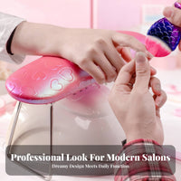 Foldable Manicure Hand Rest Space Saving Manicure Armrest Pillow Portable Nail Hand Rest for Manicurists, Women, Travel, Home
