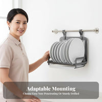 Wall-Mounted Utensil Rod Drill-Less Setup Installation Modular Utensil Rail System Space-Saving Kitchen Organizer for Home Cooks, Homeowners, Washroom