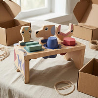 Wooden Tool Bench Toy Fine Motor Skills Animal-Shaped Tool Toy Hand-Eye Coordination Kids Workbench for Young Children
