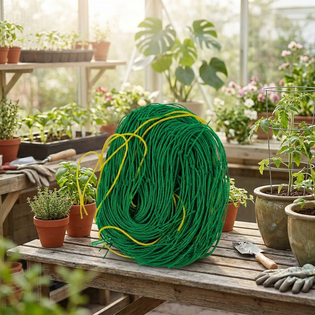 Garden Trellis with Garden Netting for Plant Support, Heavy Duty Cucumber Trellis for Sweet Pea, Plastic Garden Mesh with Ties, Flower Support