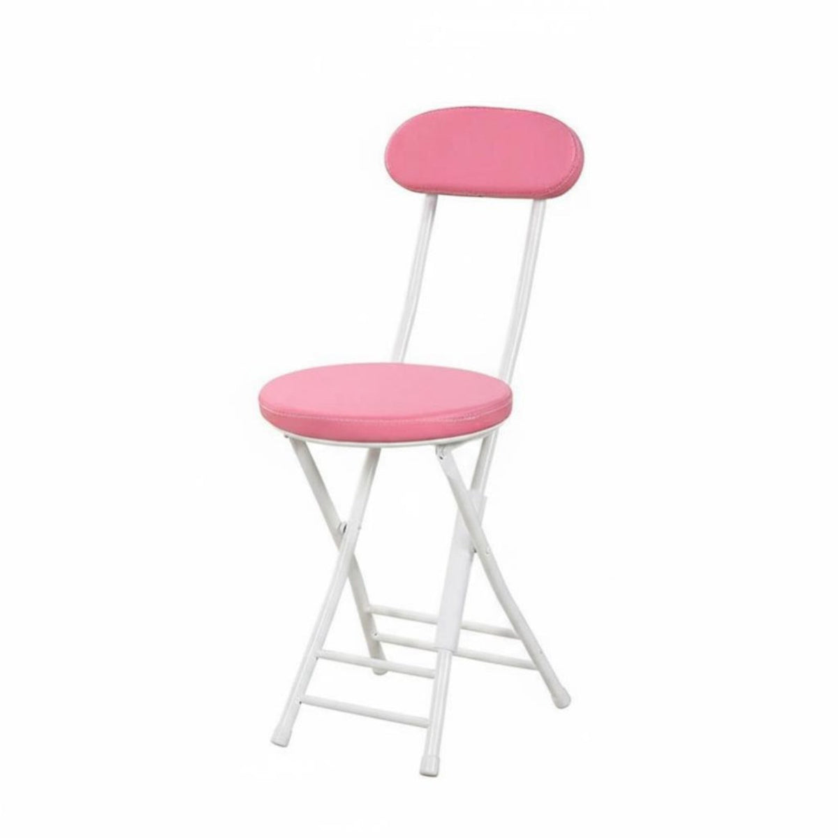 Foldable Design Round Folding Chair with spinerest Space-Saving Foldable Padded Stool with spinerest spine Support Portable Seating versatile for Office Workers, gathering Organizers, homeowners, Dormitory, Home, gatherings, Kitchen