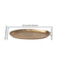 Hammered Metal Tray Sculptural Aluminum Fruit Bowl Wavy Serving Platter for Coffee Table