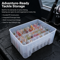 Fishing Tackle Box for Sea Anglers, Handheld Lure Storage, 40 Compartment Translucent White PP Fishing Box, 23x18x10.7cm