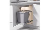 Space-Saving Under-Sink Cabinet Trash Bin Concealed Pull-out Trash Can with Single Container Easy Access Cabinet Waste Bin with Lid Organized