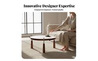 2 Pieces Minimalist Design Nesting Round Tables Modern aesthetic Round Nesting Table Set Designer Look Living Room Centerpiece Space-Saving for Homeowners, Apartment Dwellers, Interior Designers, Lounge Area, Small Spaces, Office, Bedroom