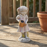 Fairy Watering Can Statue Painted Finish Solar Fairy Garden Ornament Solar Watering Can Light Weather Resistant Yard Decoration
