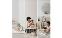 Rotating Wooden Drum Toy with Base Child-Centered-Inspired Revolving Drum Sensory Interactive for Babies, Toddlers, Infants, Playroom, Daycare, Classroom