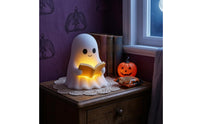 Reading Spirit Lamp Smiling Face Spirit Night Light Resin Material Reading Light Figurine for Bedroom