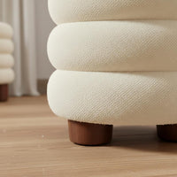 Cute Donut Design Cream Aesthetic Round Ottoman High-Density Foam Home Furniture Comfortable Seating for Girls, Bedroom