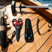 Multifunction Fishing Tool Kit with Lanyard and Sheath Stainless Steel Angling Gripper with Pliers Corrosion-Resistant Angling Lip Gripper with Scissors AllAll-in-One for Fishermen, Anglers