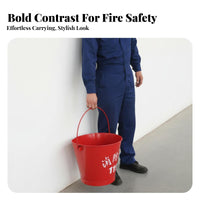 Space-Saving Semi-Circular Fire Pail Long-Lasting Stainless Steel Sand Pail High-Visibility Markings Wall-Mounted Fire Pail for Safety Away from Icers, Property Managers, Building Administrators, Corridors, Gas Stations, Public Buildings, Warehouses