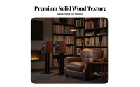 2 Pieces Wood Grain Finish Wooden Bookshelf Speaker Stand Sturdy and Stable High-Fidelity Audio Speaker Rack Anti-Slip Pads Heavy Duty for Audiophiles, Home Theater Enthusiasts, Listening Room