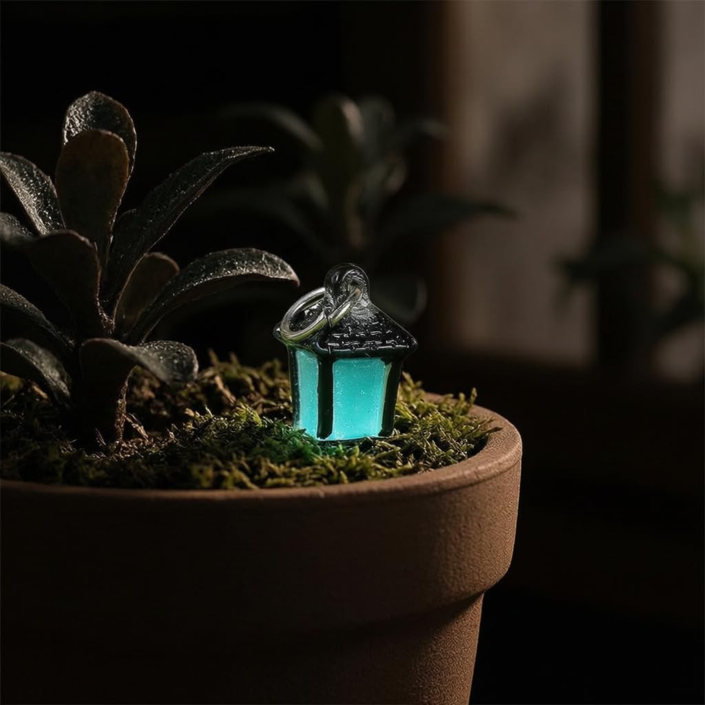 Creative Iron Art Luminous Lantern Planter Micro Landscape Garden Decor Succulent Plant Ornament