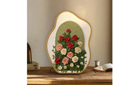 Elegant Tabletop Art Plaque Embossed Plaque with Floral Relief Layered Vintage-Style for Bedside Table
