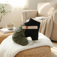 Dog Jumpsuit and Four Leg Dog Suit, Ribbed Polyester Overalls with Fasteners, Casual Crew Neck Dog Overalls for Small Medium Clothes