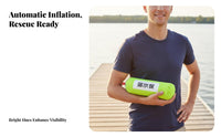 High Buoyancy Portable Self-Inflating Life Vest Reflective Strips Compact Emergency Flotation Aid Built-in Survival Whistle for Boating