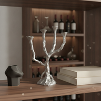 Branch Candlestick Sculptural Candle Stand Textured for Dining Table, Mantel