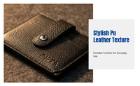 PU Leather Card Holder, Litchi Grain, Unisex Coin Purse, Small Snap Wallet