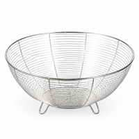 Stainless Steel Sieves and Strainers, 2 Piece Round Colander Basket with Handles, Perforated Sieve for Draining & Washing