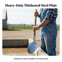 Long-Lasting Heavy Duty Slotted Scoop High Effectiveness Manhole Cleaning Scoop Effort Saving Long Handle Drain Strainer Easy to Clean for Plumbers, Maintenance Crew, Construction Workers, Septic Tanks, Sewers, Manholes, Drains