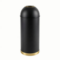 Trash Bin with Domed Top Cylindrical Trash Can with Domed Lid Easy to Clean Open Top Waste Bin for Cafes