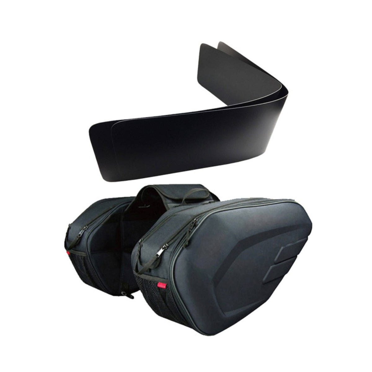 Semi-Rigid Motorcycle Saddle Bag Structured Motorcycle Saddlebag Strap-Mount Saddle Bag with Carry Handle Heavy-Duty for Motorcyclists, Commuters, Daily Commuting