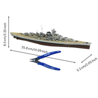 1:700 Naval Vessel Model Click-Together Design Warship Assembly Kit Includes Display Stand Assembly Kit for Collectors, Beginners, Decoration