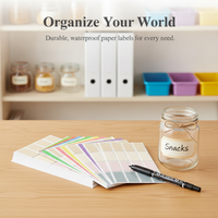 Waterproof Self-Adhesive Name Tag Labels with Marker Pen