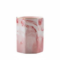 Ceramic Pen Holder, Nordic Marble Pattern, Makeup Brush Storage Tube, Office Desktop Organizer