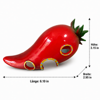 Aquarium Hideaway Chili, Glossy Chili Pepper Resin, Safe Cave for Freshwater & Saltwater Aquariums, Fish Hideaway Ornament
