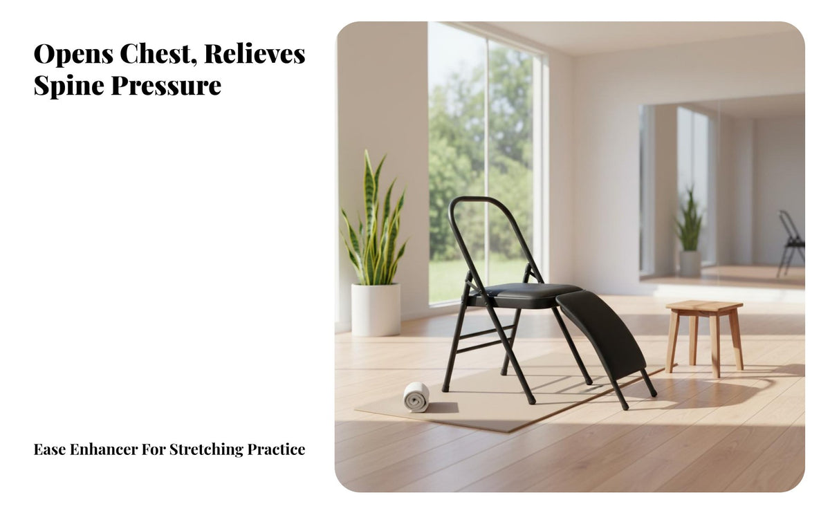 Portable Mind-Body Chair Multi-Functional Iyengar Mind-Body Chair Heavy Duty Exercise Prop Reinforced Frame for Professionals, Beginners, Home Gym, Meditation