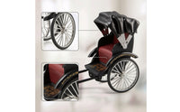 Rickshaw Model Retro Vintage Rickshaw Miniature Pedicab Model with Canopy Decorative Vehicle Detailed for Collectors, Desk