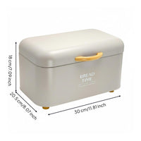 Raised Feet Metal Bread Box Lid Design Lidded Bread Box Easy to Clean Rust Resistant for Entryway